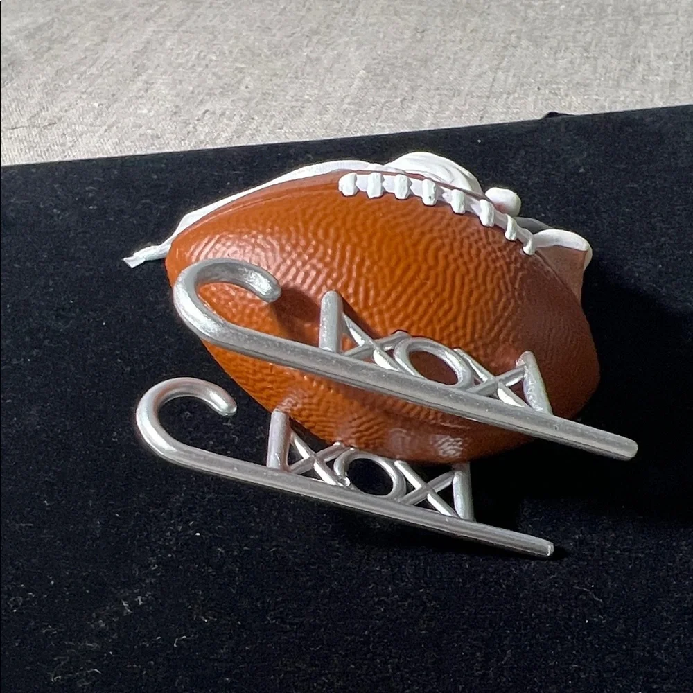 Falcons Santa Sleigh Ornament - Red, Brown, Silver by Hallmark. KK573 - Picture 5 of 6